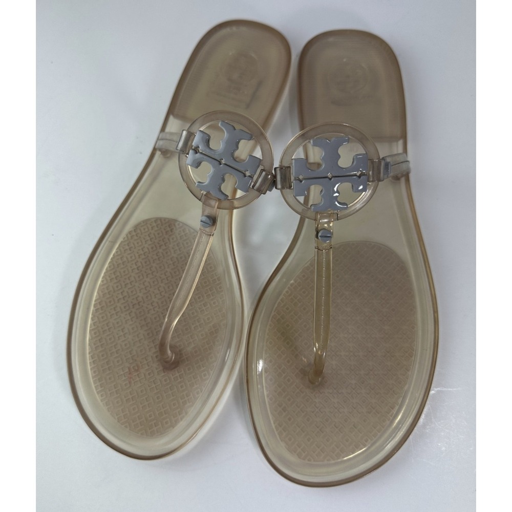 Tory Burch Mini Miller Jelly Thong Sandals Clear Flip Flops Womens Size 10M 10 - Picture 3 of 14